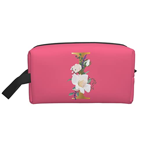 Flower Lette I Make-up-Tasche Reise-Toilettenartikel Make-up-Organizer Reise Große Kapazität Tragbare Reise-Kosmetiktaschen für Frauen Mädchen Pfirsichrosa von DJNGN