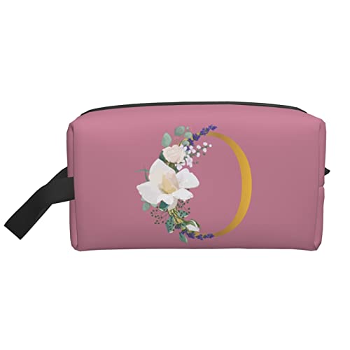 Flower Lette O Make-up-Tasche, Reise-Toilettenartikel, Make-up-Organizer, Reise, große Kapazität, tragbar, Reise-Kosmetiktaschen für Frauen, Mädchen, tiefrosa von DJNGN