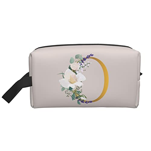 Flower Lette O Make-up-Tasche Reise-Toilettenartikel Make-up-Organizer Reise Große Kapazität Tragbare Reise-Kosmetiktaschen für Frauen Mädchen Beige von DJNGN