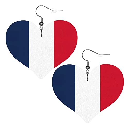 Frankreich Flagge Leder Ohrringe für Frauen baumeln Ohrring Tropfen Anhänger mit Haken Geschenke für Erwachsene Mädchen Frankreich Flagge Leder Ohrringe für Frauen baumeln Ohrring Tropfen Anhänger mit Haken Geschenke für Erwachsene Mädchen von DJNGN