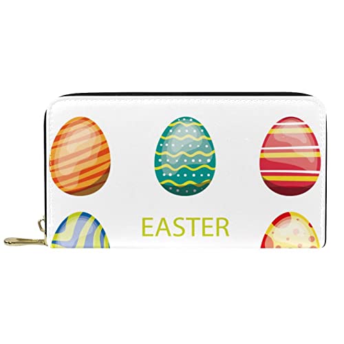 DJNGN Geldbörse Leder Leder Reißverschluss Lange Geldbörse Eier von DJNGN