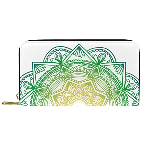 DJNGN Geldbörse Leder Leder Reißverschluss Lange Geldbörse Lotus von DJNGN
