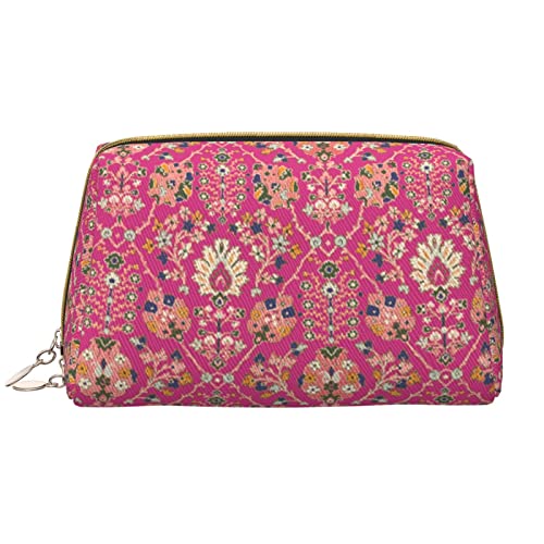 Große Make-up-Tasche, Reise-Kosmetik-Organizer, Leder, tragbar, wasserdicht, mit Reißverschluss, Make-up-Tasche für Damen und Teenager-Mädchen, Boho von DJNGN