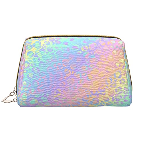 Große Kosmetiktasche, Reise-Kosmetik-Organizer, Leder, tragbar, wasserdicht, mit Reißverschluss, Make-up-Tasche für Frauen und Teenager-Mädchen, Farbverlaufsflecken von DJNGN