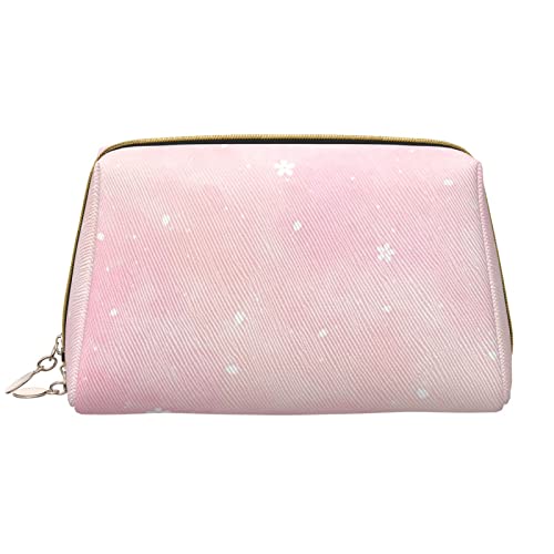 Große Make-up-Tasche Reise-Kosmetik-Organizer Leder Tragbare wasserdichte Make-up-Tasche mit Reißverschluss für Frauen und Teenager-Mädchen Kirschblüte von DJNGN