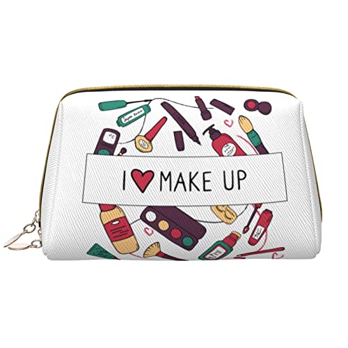 Große Make-up-Tasche Reise-Kosmetik-Organizer Leder Tragbare wasserdichte Make-up-Tasche mit Reißverschluss für Frauen und Teenager-Mädchen Pinselmuster von DJNGN