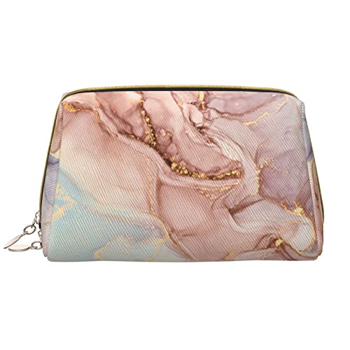 Große Make-up-Tasche Reise-Kosmetik-Organizer Leder Tragbare wasserdichte Make-up-Tasche mit Reißverschluss für Frauen und Teenager-Mädchen Rosa Gold Marmor von DJNGN