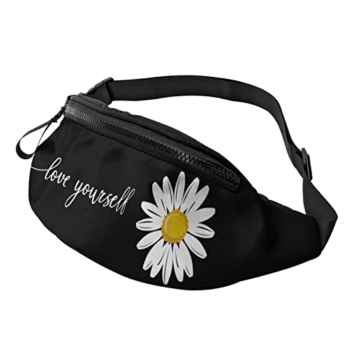 Gürteltasche Love Yourself Chrysantheme Fashion Hüfttasche Lässige Gürteltasche für Männer Frauen Verstellbare Gürteltasche für Reisen Wandern Sport von DJNGN