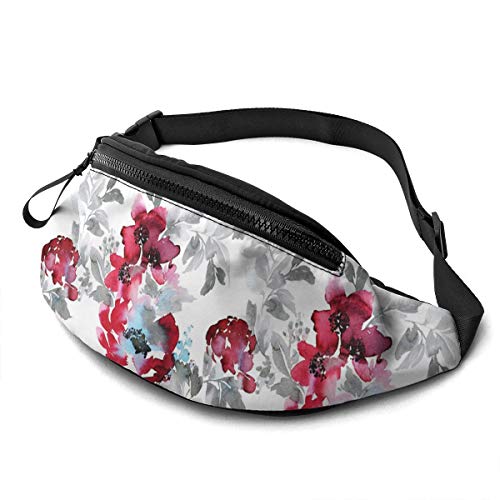 Gürteltasche für Männer Frauen, Aquarell Abstrakte Blumen Hüfttasche Tasche mit Gürtel Verstellbare Umhängetasche Crossbody Umhängetasche Brusttasche für Reisen Wandern Radfahren Laufen von DJNGN