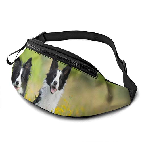 Gürteltasche für Männer und Frauen, Border Collie Dog Hüfttasche mit Gürtel, verstellbare Umhängetasche, Umhängetasche, Brusttasche für Reisen, Wandern, Radfahren, Laufen von DJNGN