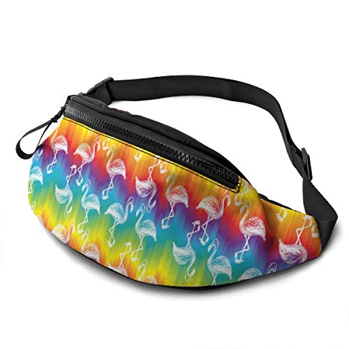 Gürteltasche für Männer und Frauen, Bunte Flamingo-Hüfttasche mit Gürtel, verstellbare Umhängetasche, Umhängetasche, Brusttasche für Reisen, Wandern, Radfahren, Laufen Gürteltasche für Männer und Frauen, Bunte Flamingo-Hüfttasche mit Gürtel, verstellbare Umhängetasche, Umhängetasche, Brusttasche für Reisen, Wandern, Radfahren, Laufen von DJNGN