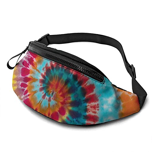 Gürteltasche für Männer und Frauen, Bunte Tie-Dye-Hüfttasche mit Gürtel, verstellbare Umhängetasche, Umhängetasche, Brusttasche für Reisen, Wandern, Radfahren, Laufen von DJNGN