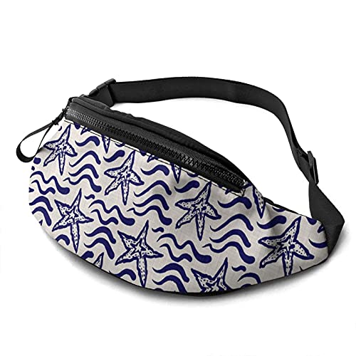 Gürteltasche für Männer und Frauen, Coastal Blue Sea Star Hüfttasche mit Gürtel, verstellbare Umhängetasche, Umhängetasche, Brusttasche für Reisen, Wandern, Radfahren, Laufen Gürteltasche für Männer und Frauen, Coastal Blue Sea Star Hüfttasche mit Gürtel, verstellbare Umhängetasche, Umhängetasche, Brusttasche für Reisen, Wandern, Radfahren, Laufen von DJNGN