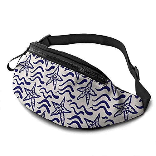 Gürteltasche für Männer und Frauen, Coastal Blue Sea Star Hüfttasche mit Gürtel, verstellbare Umhängetasche, Umhängetasche, Brusttasche für Reisen, Wandern, Radfahren, Laufen von DJNGN