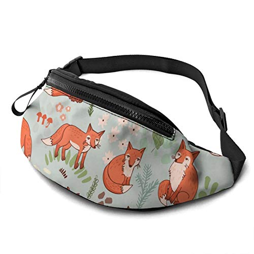 Gürteltasche für Männer und Frauen, Forest Fox Hüfttasche mit Gürtel, verstellbare Umhängetasche, Umhängetasche, Brusttasche für Reisen, Wandern, Radfahren, Laufen von DJNGN