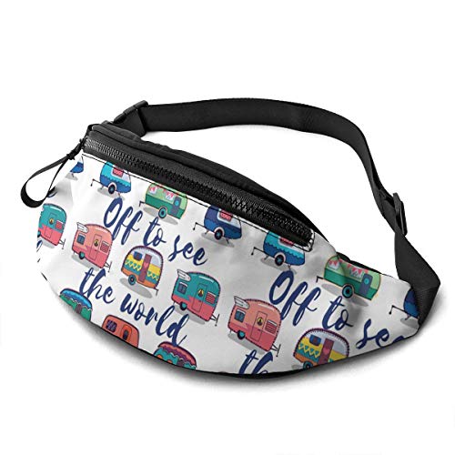 Gürteltasche für Männer und Frauen, Happy Camper Hüfttasche mit Gürtel, verstellbare Umhängetasche, Umhängetasche, Brusttasche für Reisen, Wandern, Radfahren, Laufen Gürteltasche für Männer und Frauen, Happy Camper Hüfttasche mit Gürtel, verstellbare Umhängetasche, Umhängetasche, Brusttasche für Reisen, Wandern, Radfahren, Laufen von DJNGN