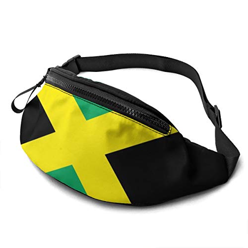 Gürteltasche für Männer und Frauen, Jamaika-Flagge, Hüfttasche mit Gürtel, verstellbare Umhängetasche, Umhängetasche, Brusttasche für Reisen, Wandern, Radfahren, Laufen von DJNGN