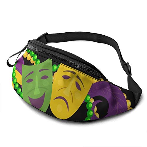 Gürteltasche für Männer und Frauen, Mardi Gras Fancy Mask Feather Hüfttasche mit Gürtel, verstellbare Umhängetasche, Umhängetasche, Brusttasche für Reisen, Wandern, Radfahren, Laufen von DJNGN