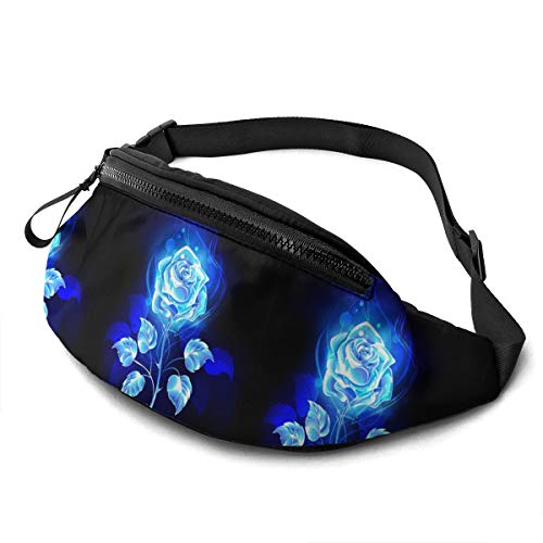 Gürteltasche für Männer und Frauen, Rose Blue Flame Hüfttasche mit Gürtel, verstellbare Umhängetasche, Umhängetasche, Brusttasche für Reisen, Wandern, Radfahren, Laufen Gürteltasche für Männer und Frauen, Rose Blue Flame Hüfttasche mit Gürtel, verstellbare Umhängetasche, Umhängetasche, Brusttasche für Reisen, Wandern, Radfahren, Laufen von DJNGN