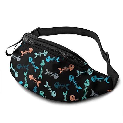 Gürteltasche für Männer und Frauen, Skelette von kleinen Fischen, Hüfttasche mit Gürtel, verstellbare Umhängetasche, Umhängetasche, Brusttasche für Reisen, Wandern, Radfahren, Laufen Gürteltasche für Männer und Frauen, Skelette von kleinen Fischen, Hüfttasche mit Gürtel, verstellbare Umhängetasche, Umhängetasche, Brusttasche für Reisen, Wandern, Radfahren, Laufen von DJNGN