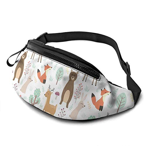 Gürteltasche für Männer und Frauen, Wald, niedliche Tiere, Hüfttasche mit Gürtel, verstellbare Umhängetasche, Umhängetasche, Brusttasche für Reisen, Wandern, Radfahren, Laufen Gürteltasche für Männer und Frauen, Wald, niedliche Tiere, Hüfttasche mit Gürtel, verstellbare Umhängetasche, Umhängetasche, Brusttasche für Reisen, Wandern, Radfahren, Laufen von DJNGN
