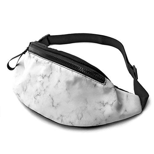 Gürteltasche für Männer und Frauen, weiße Marmorstruktur, Hüfttasche mit Gürtel, verstellbare Umhängetasche, Umhängetasche, Brusttasche für Reisen, Wandern, Radfahren, Laufen von DJNGN