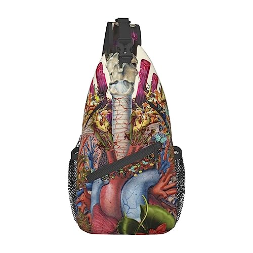 HeartMen'S Sling-Rucksack, Reise-Wander-Tagestasche, Umhängetasche. von DJNGN