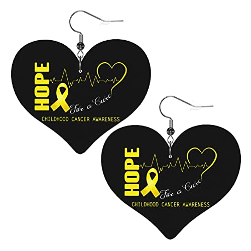 Heilung Kindheit Krebs Bewusstsein Leder Ohrringe für Frauen baumeln Ohrring Tropfen Anhänger mit Haken Geschenke für Erwachsene Mädchen von DJNGN