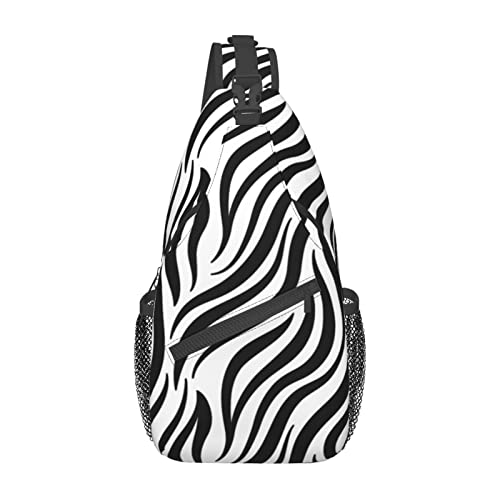 Herren-Sling-Rucksack mit Zebramuster, Reise-Wander-Tagestasche, Umhängetasche. von DJNGN