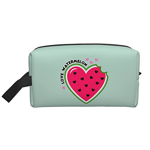 Herzförmige Wassermelonen Hellgrüne Make-up-Tasche Reise-Toilettenartikel Make-up-Organizer Reise Große Kapazität Tragbare Reise-Kosmetiktaschen für Frauen Mädchen von DJNGN