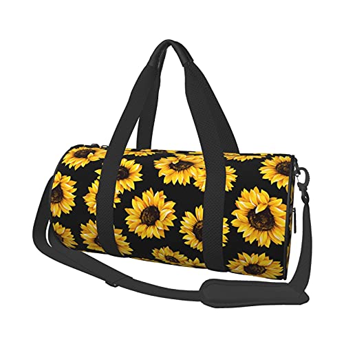Hipster Golden Sunflowers Reise-Seesäcke, Fitnessstudio, Sportgepäck, große Reise-Einkaufstasche, Übernachtungs- und Wochenendtaschen für Männer und Frauen von DJNGN