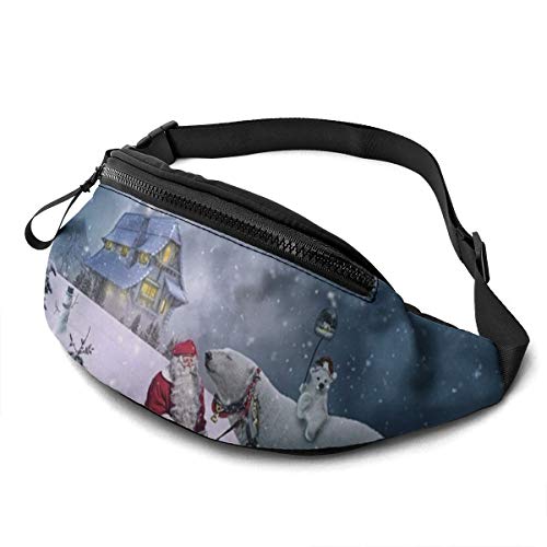 Hüfttasche für Männer und Frauen, Weihnachten, Winter, Hüfttasche mit Gürtel, verstellbare Umhängetasche, Umhängetasche, Brusttasche für Reisen, Wandern, Radfahren, Laufen von DJNGN