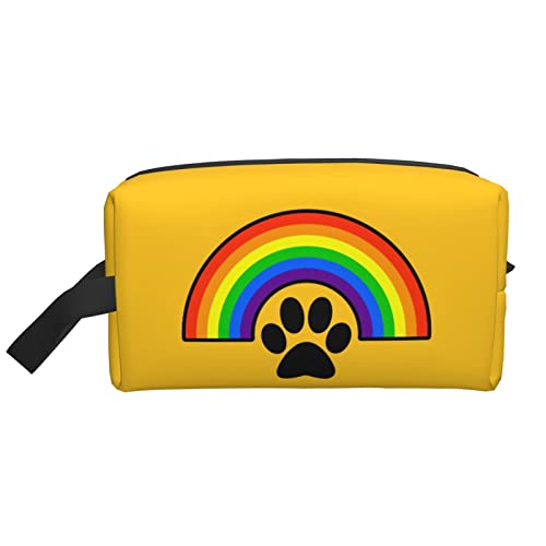 Hundepfote Regenbogengelb Make-up-Tasche Reise-Toilettenartikel Make-up-Organizer Reise Große Kapazität Tragbare Reise-Kosmetiktaschen für Frauen Mädchen von DJNGN