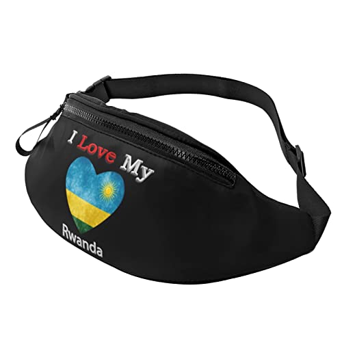 I Love My Ruanda Heart Flag Lässige Gürteltasche Herren und Damen Freizeit Sport Gürteltasche Sporttag Übungsgeschenk von DJNGN