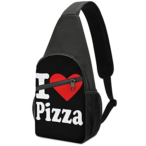 I Love Pizza Umhängetasche, leicht, Schultertasche mit einem Riemen, für Reisen, Wandern, Tagesrucksack von DJNGN