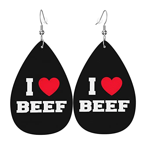 Ich liebe Rindfleisch-Leder-Ohrringe für Frauen, baumelnder Ohrring, Tropfen-Anhänger mit Haken, Geschenke für erwachsene Mädchen Ich liebe Rindfleisch-Leder-Ohrringe für Frauen, baumelnder Ohrring, Tropfen-Anhänger mit Haken, Geschenke für erwachsene Mädchen von DJNGN