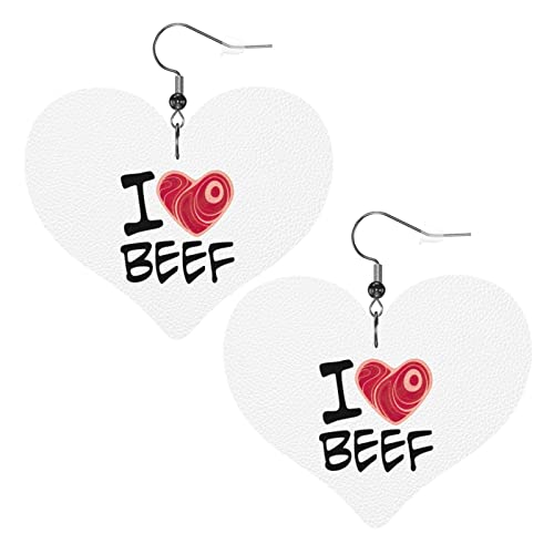 Ich liebe Rindfleisch-Leder-Ohrringe für Frauen, baumelnder Ohrring, Tropfen-Anhänger mit Haken, Geschenke für erwachsene Mädchen Ich liebe Rindfleisch-Leder-Ohrringe für Frauen, baumelnder Ohrring, Tropfen-Anhänger mit Haken, Geschenke für erwachsene Mädchen von DJNGN
