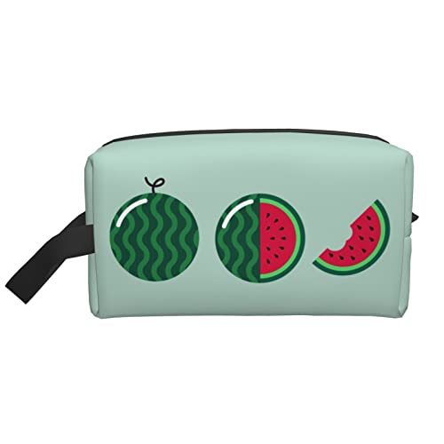 Interessante Wassermelone Hellgrüne Make-up-Tasche Reise-Toilettenartikel Make-up-Organizer Reisen Große Kapazität Tragbare Reise-Kosmetiktaschen für Frauen Mädchen von DJNGN