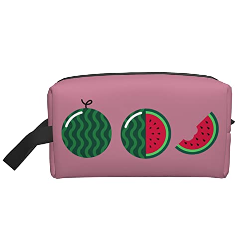 Interessante Wassermelone dunkelrosa Make-up-Tasche, Reise-Toilettenartikel, Make-up-Organizer, Reise, große Kapazität, tragbare Reise-Kosmetiktaschen für Frauen und Mädchen von DJNGN