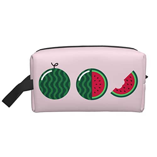 Interessante Wassermelonen-Rosa-Kosmetiktasche, Reise-Toilettenartikel, Make-up-Organizer, große Kapazität, tragbare Reisekosmetiktaschen für Frauen und Mädchen von DJNGN