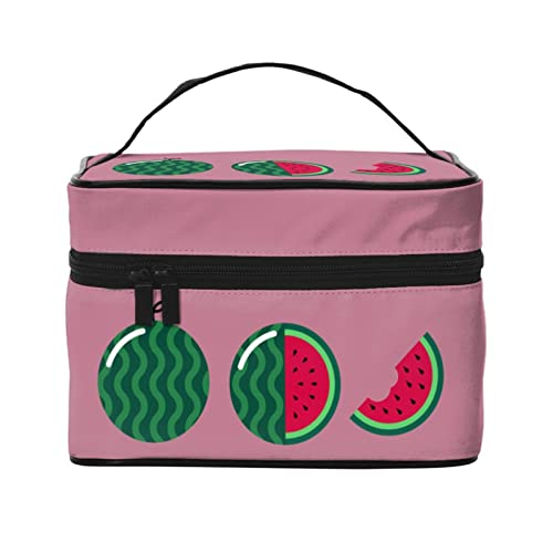 Interessante Wassermelonen-Rosa-Make-up-Tasche Kulturtasche für Frauen Kosmetiktasche Reise-Kulturtasche Make-up-Reisetasche Make-up-Organizer Große Make-up-Tasche von DJNGN