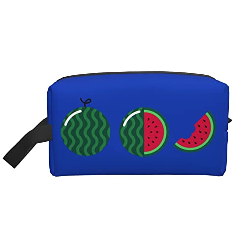 Interessante wassermelonenblaue Make-up-Tasche, Reise-Toilettenartikel, Make-up-Organizer, große Kapazität, tragbare Reise-Kosmetiktaschen für Frauen und Mädchen von DJNGN