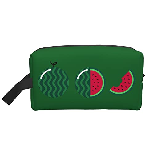 Interessante wassermelonengrüne Make-up-Tasche, Reise-Toilettenartikel, Make-up-Organizer, große Kapazität, tragbare Reise-Kosmetiktaschen für Frauen und Mädchen von DJNGN