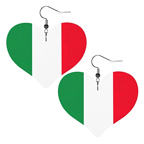 Italien Flagge Leder Ohrringe für Frauen baumeln Ohrring Tropfen Anhänger mit Haken Geschenke für Erwachsene Mädchen von DJNGN