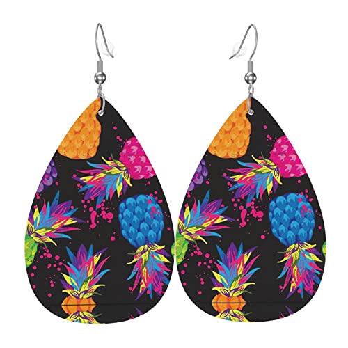 Kiefer Batik Muster Leder Ohrringe für Frauen baumeln Ohrring Tropfen Anhänger mit Haken Geschenke für Erwachsene Mädchen von DJNGN