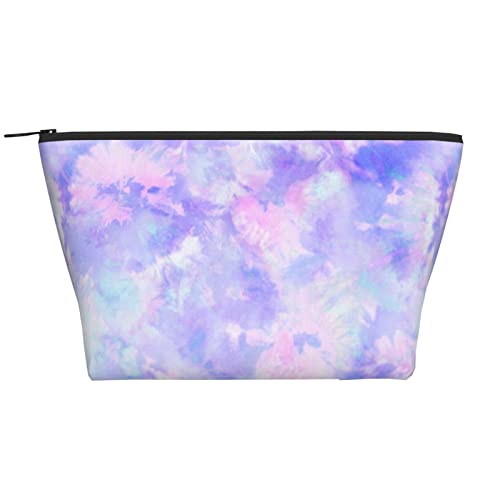 Kleine Kosmetiktasche für Damen, Teenager und Mädchen, kleine Kosmetiktasche, Kulturbeutel für Reisen, süße Tasche, Make-up-Tasche, Zubehör-Organizer, Batik-Lila von DJNGN