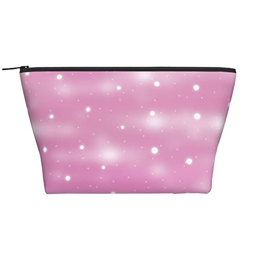 Kleine Make-up-Tasche für Frauen, Teenager, Mädchen, kleine Kosmetik-Kulturtasche, Reise, süße Tasche, Make-up-Tasche, Zubehör, Organizer, Leuchtend rosa, abstrakt von DJNGN