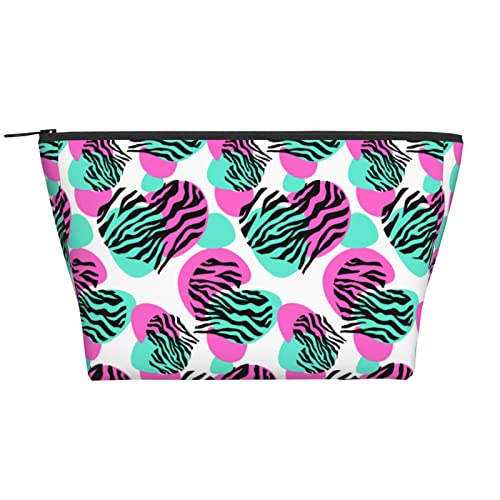 Kleine Make-up-Tasche für Frauen, Teenager, Mädchen, kleine Kosmetik-Kulturtasche, Reise, süße Tasche, Make-up-Tasche, Zubehör, Organizer, Pink Zebra von DJNGN