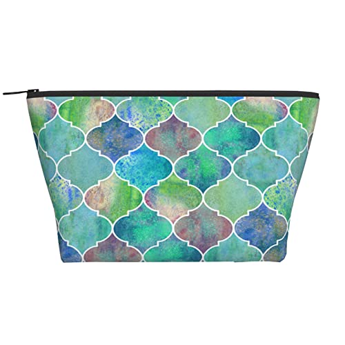 Kleine Make-up-Tasche für Frauen, Teenager, Mädchen, kleine Kosmetiktasche, Kulturbeutel für Reisen, süße Tasche, Make-up-Tasche, Zubehör-Organizer, marokkanischer Stil von DJNGN