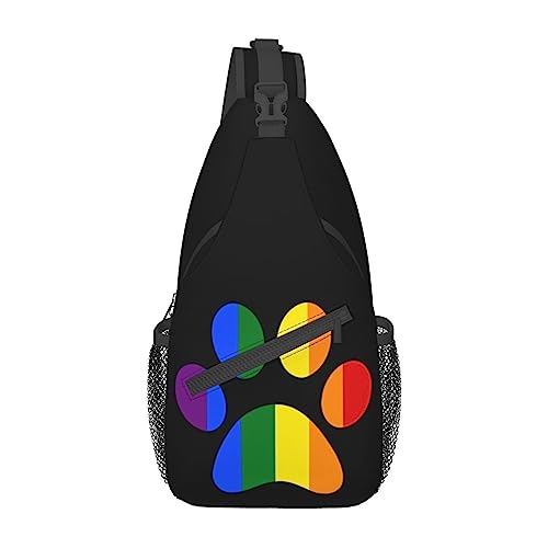 LGBT Paw Pride Sling-Rucksack, Reise-Crossbody, lässige Brust-Umhängetasche, modische Gürteltasche von DJNGN